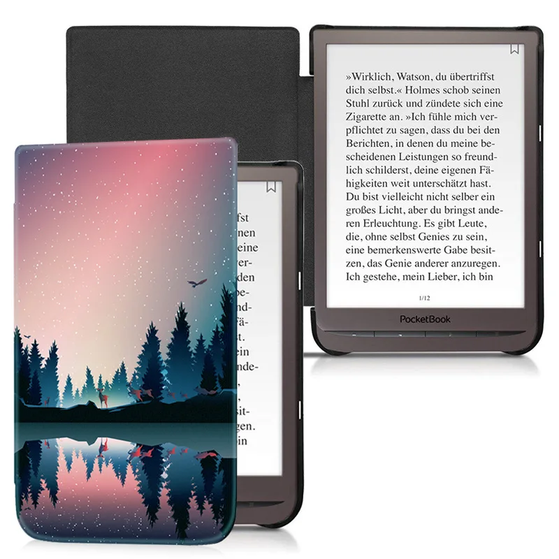 Cor-capa de Concha de Moda Leve com Sono Case para 7.8 Aroita Pocketbook Inkpad Pro – Automático Wake 740 3
