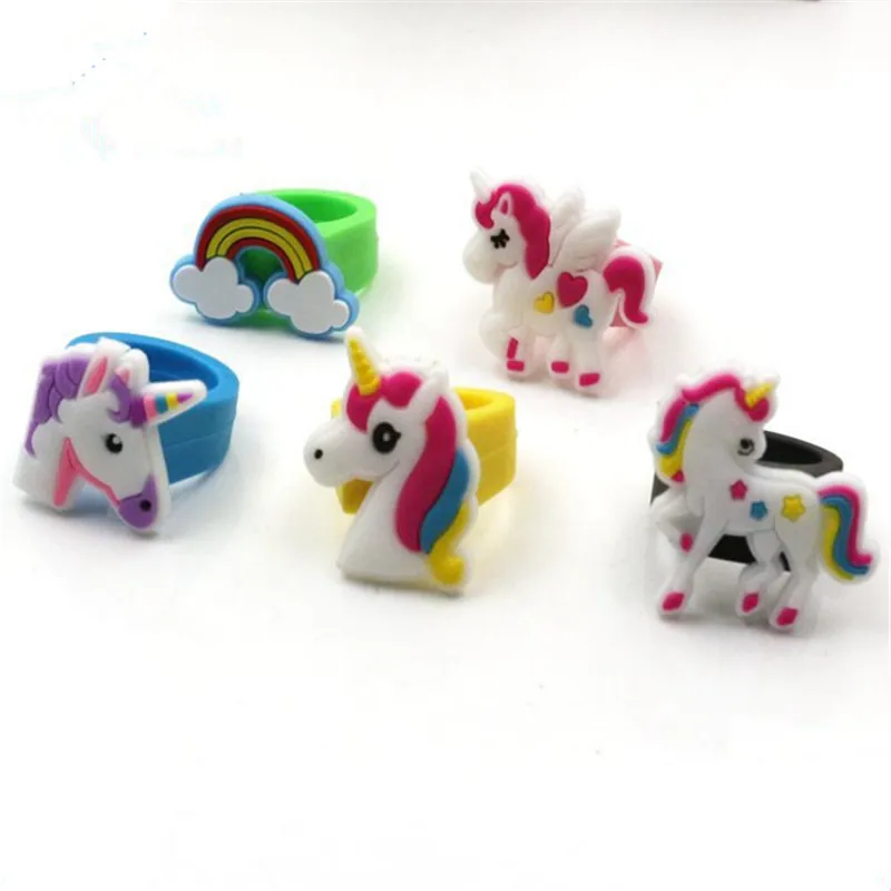 Вечерние кольца Unicorno 10 шт. детские игрушечные с единорогом вечерние украшения