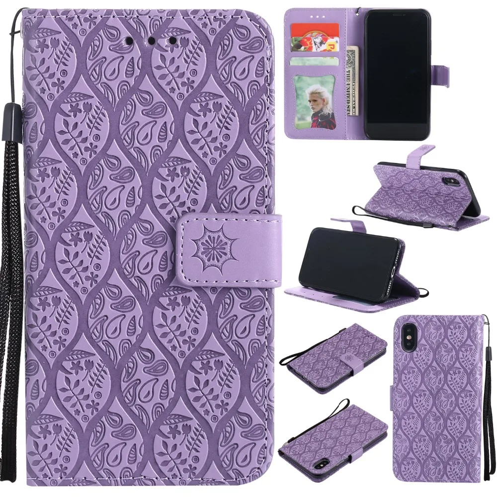 100 шт. много Whosale 3D тиснением ротанга Бумажник кожаный чехол для Apple iPhone 5/5S/SE/ 6/6S