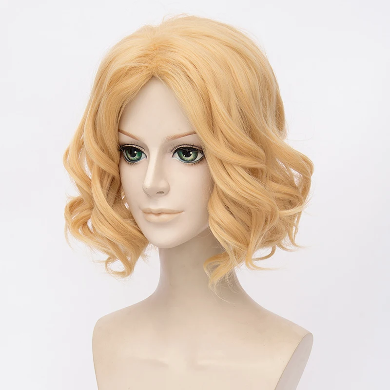Парик для косплея сабо из аниме One Piece 30 см золотистые вьющиеся синтетические