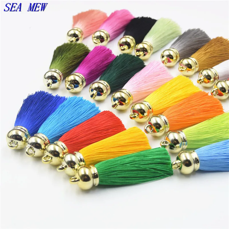 10 шт. 16*65 мм Корейская крутая ледяная шелковая кисточка из золотого сплава