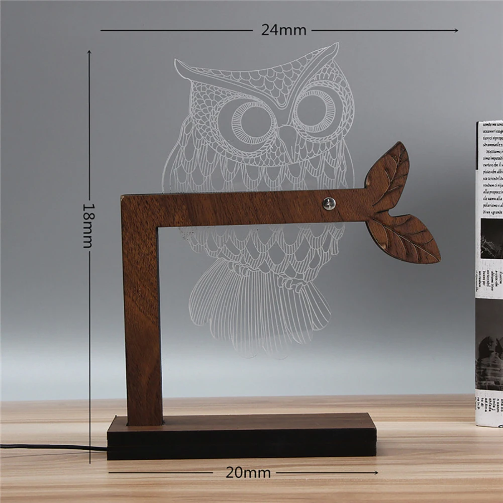 3D USB Powered LED Animal Owl Dimmable Night Light Bedroom Table Decor Lamp Gift | Освещение
