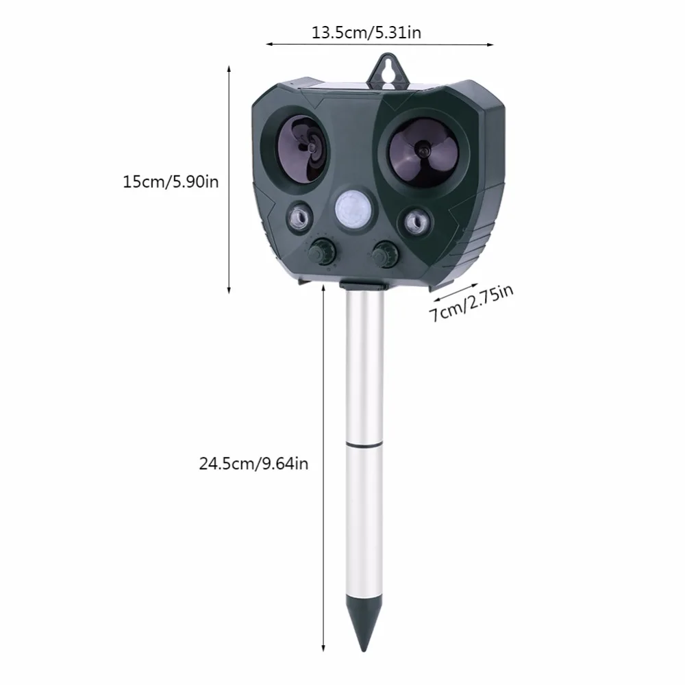 На открытом воздухе ультразвуковой отпугиватель птиц Солнечных Батареях