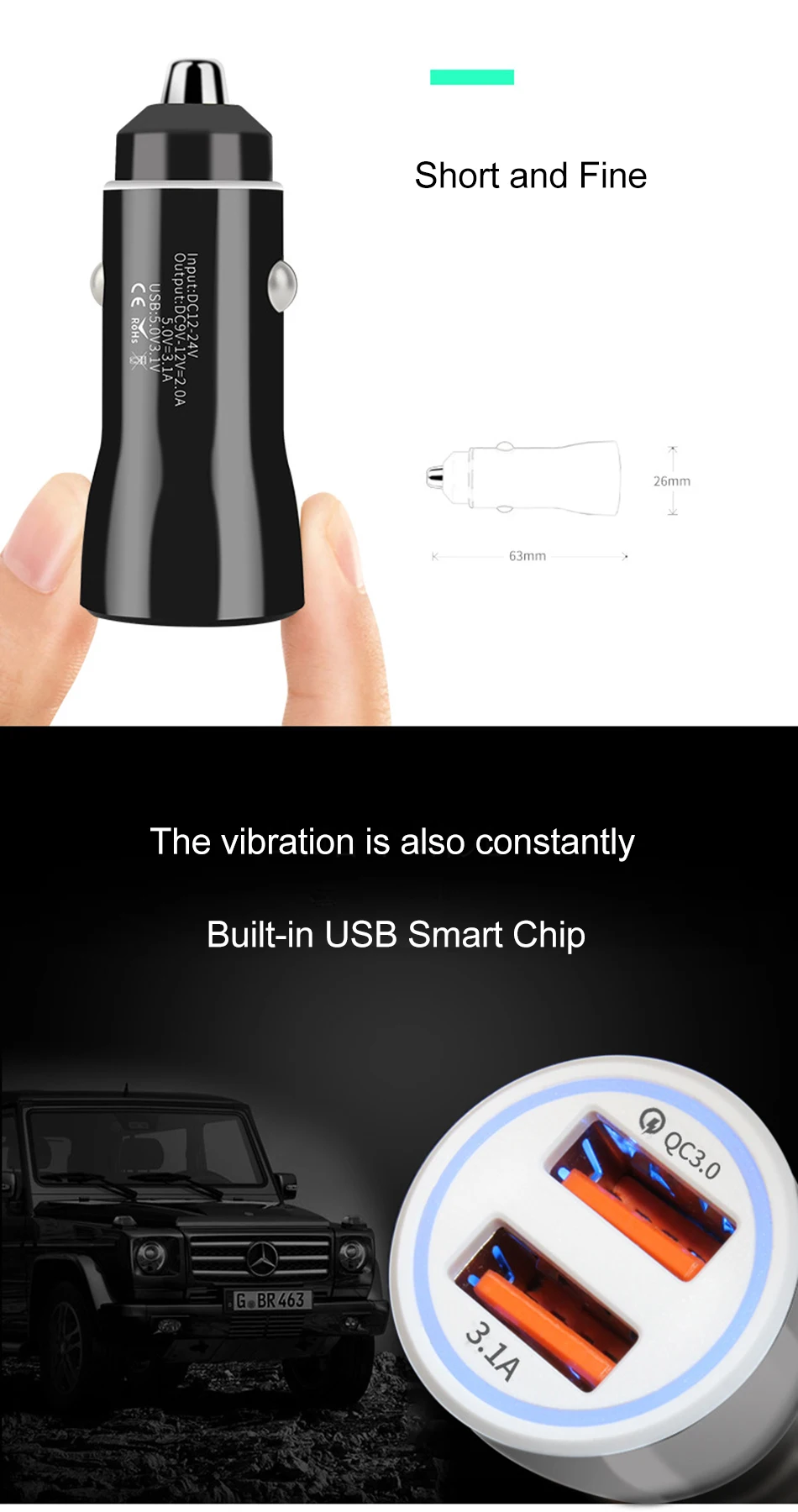 Для samsung S10 S9 S8 Примечание 10 9 8 A50 A8 J5 J7 двойной зарядное устройство USB для быстрой зарядки QC3.0 Авто мабиле телефон 3.1A быстрой зарядки