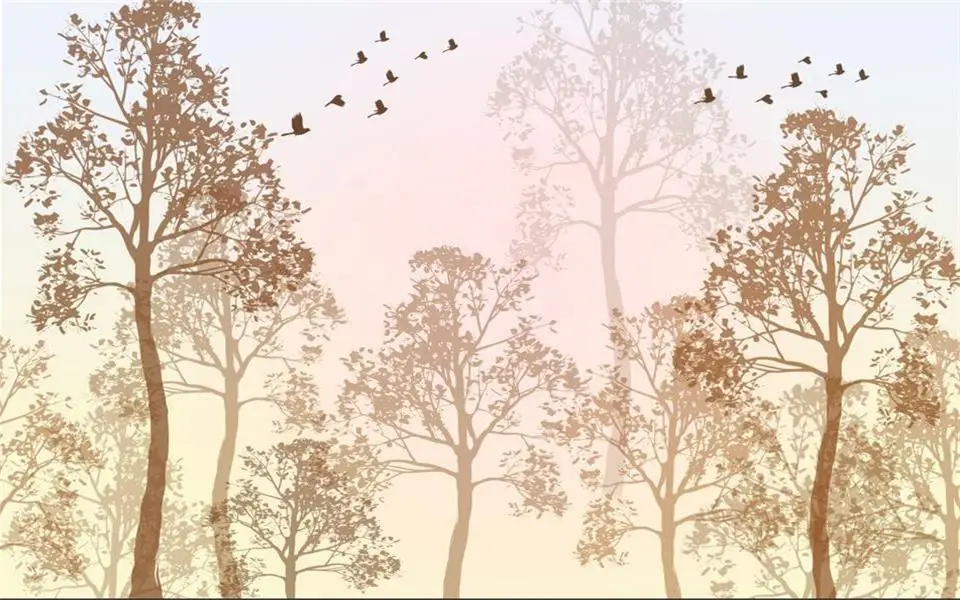 3d обои фото на заказ росписи гостиная абстрактные дерево Осенняя фантазия 3D