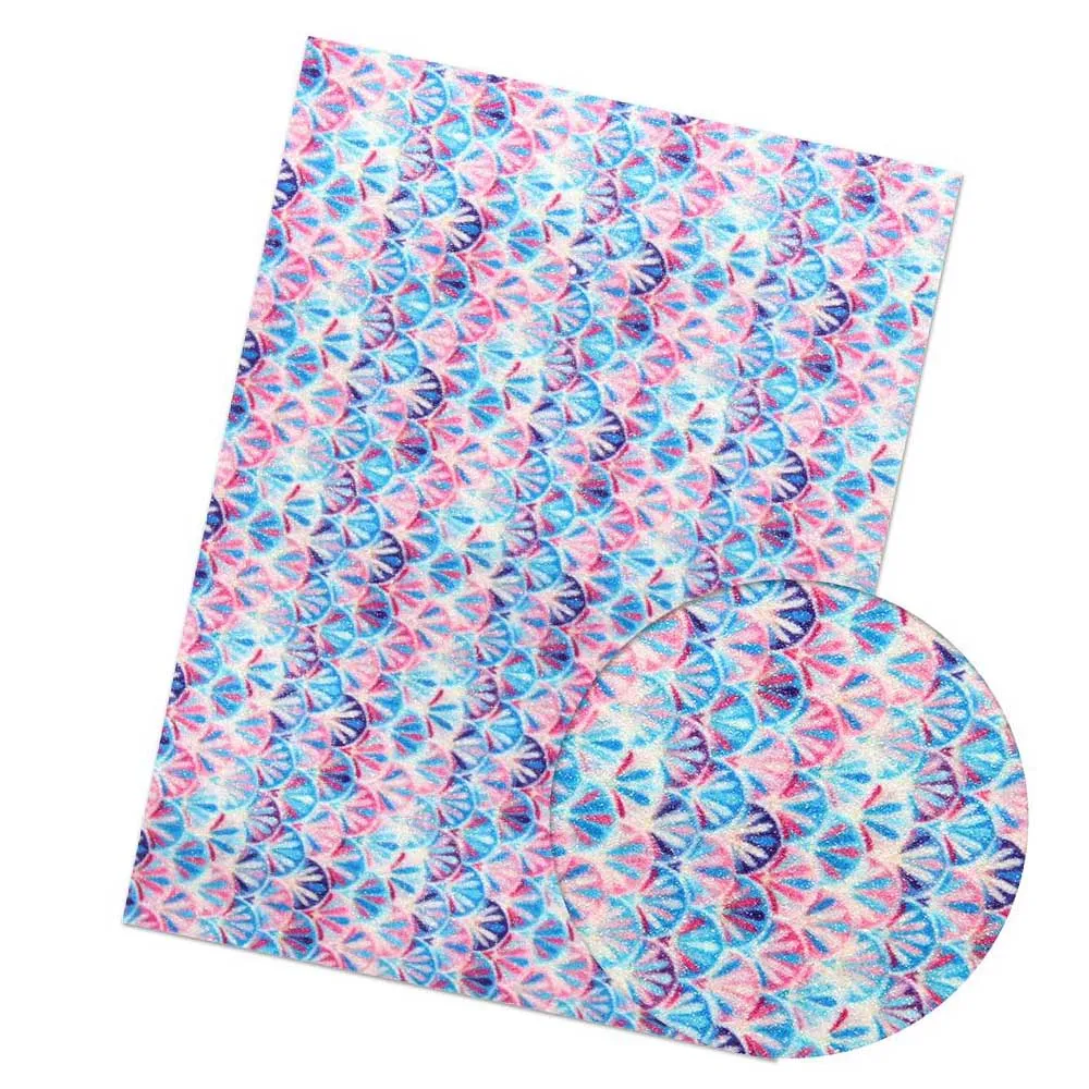 4 IBOWS 22*30CM Glitter Fabric Shiny Mermaid Printed Fine Glitter for DIY Bag Shoes Accessories Fabric Handmade Hair Bows Material - Цвет: 4
