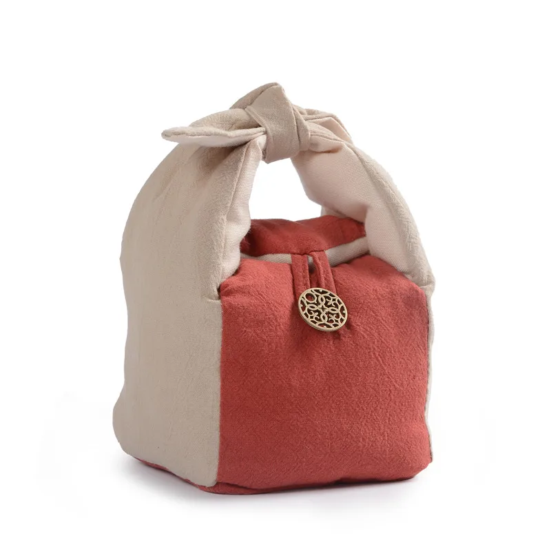 Японский чайный сервиз в стиле ретро утолщенный набор из хлопка и льна для