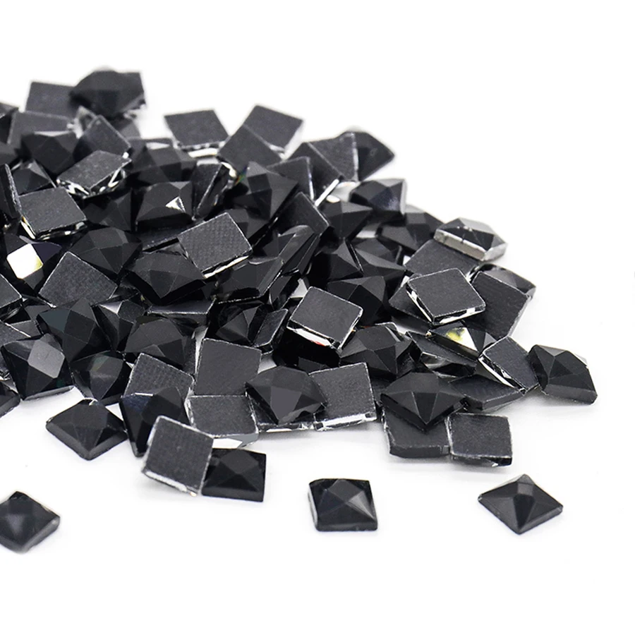 Распродажа прозрачных кристаллов квадратной формы стразы горячей фиксации