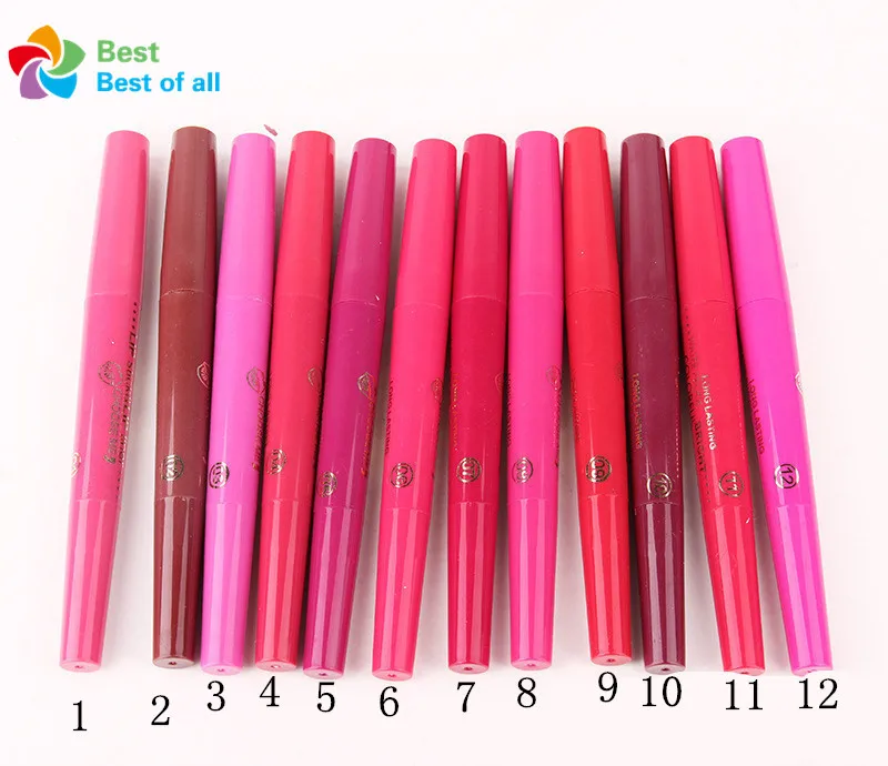12 Цветов Женщины Красоты Макияж Водонепроницаемый Помада Блеск Для Губ Brillant
