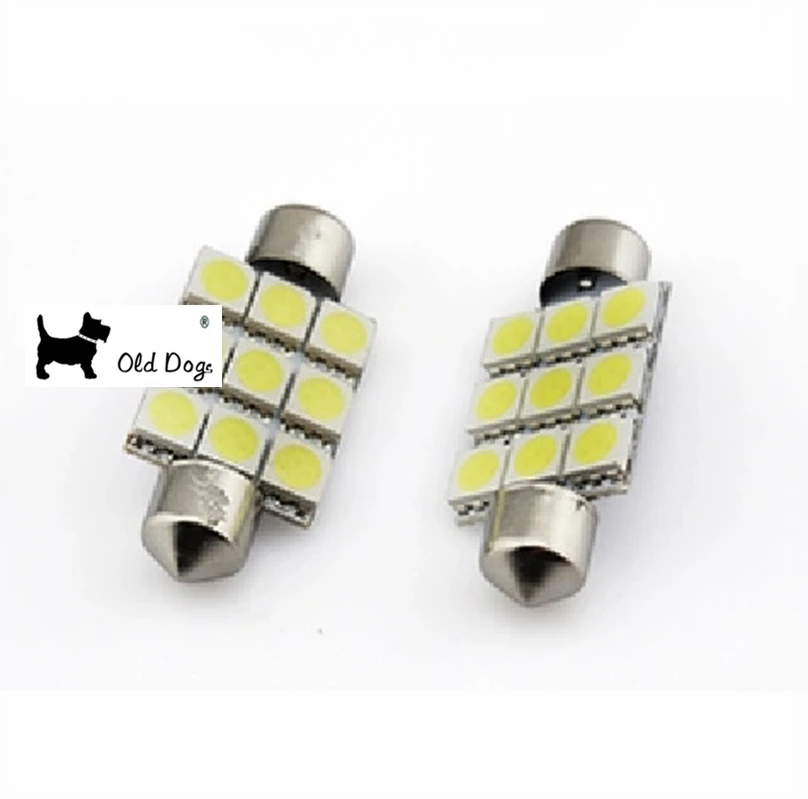 50 шт. автомобильный гирлянда 9SMD 9 светодиодный 5050 Festoon светильник festoon интерьерная
