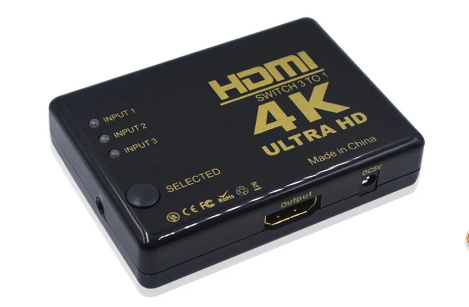 Разветвитель HDMI Hub переключатель телевизора 4K * 2K 3 в 1 Ultra HD для HDTV ПК PS3 DVD |