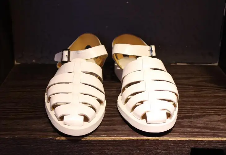 Fashion summer casual shoes high quality handmade men gladiator sandals comfortable white buckle strap | Обувь