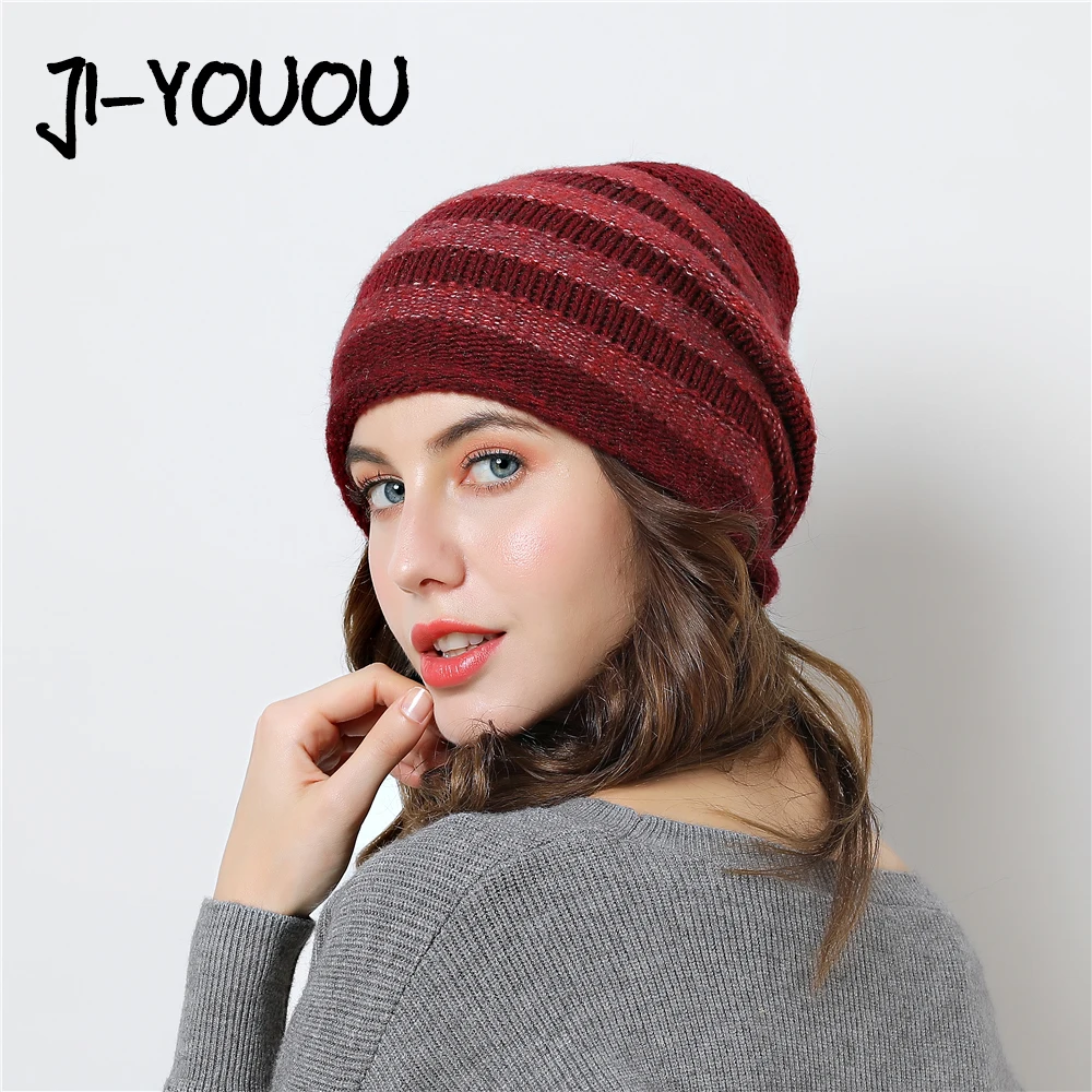 

women's Hat winter skullies fashionable warm knitted beanie woolen novelty Beanies 2018 in the style of rest winter hat for men