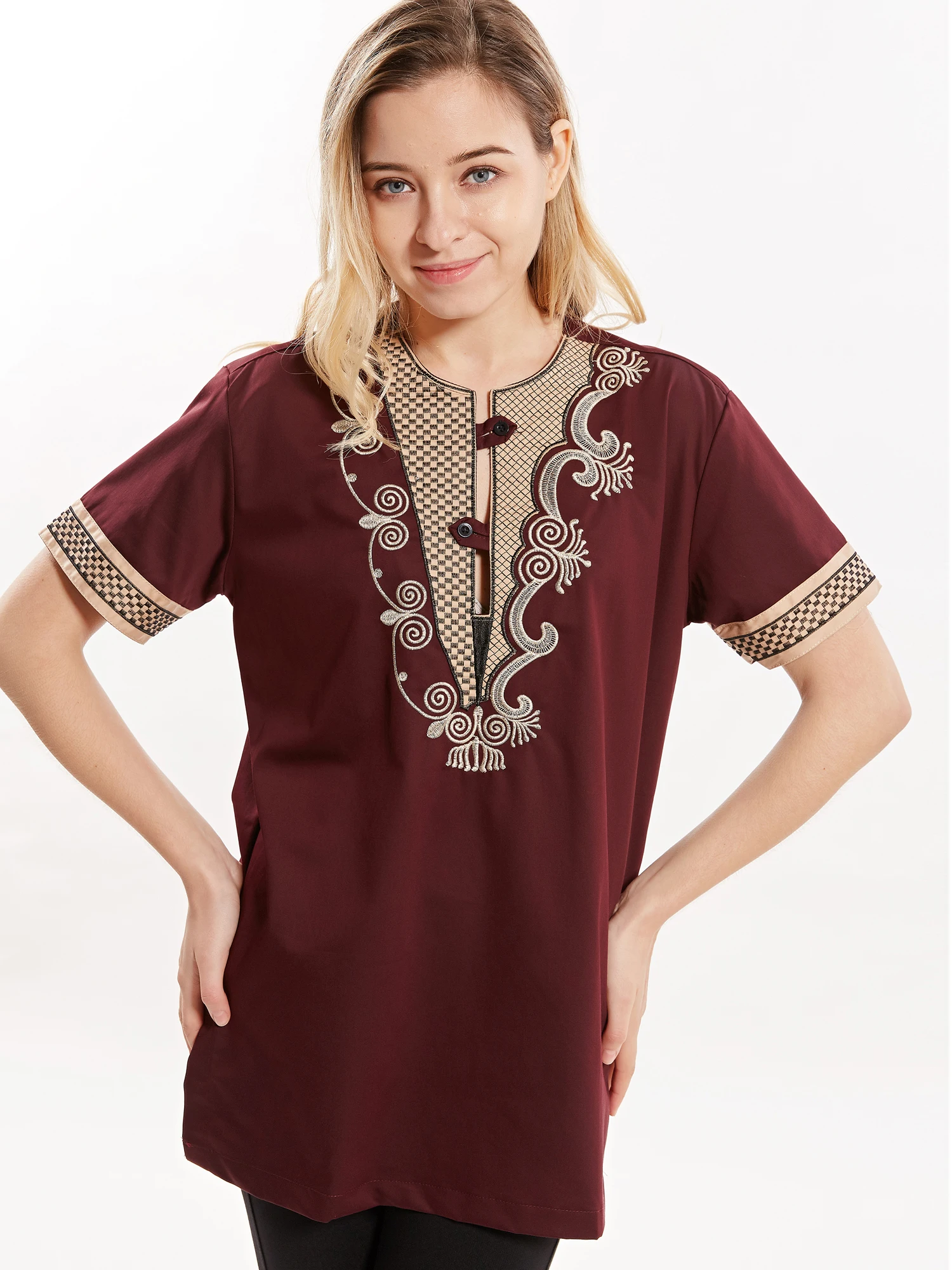 Унисекс Dashikiage мусульманская рубашка вышитая индивидуальная одежда jelaba homme