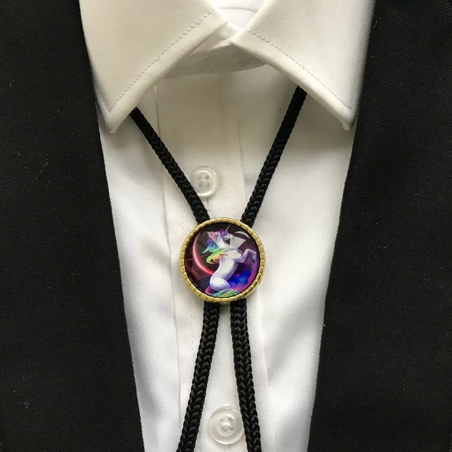 Уникальный дизайнерский галстук-бабочка с радужным единорогом модные ювелирные
