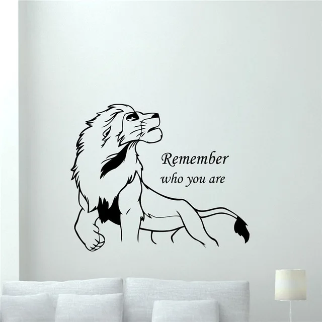 Король Лев запомните кто ты наклейка на стену Мультяшные виниловые Стикеры декор