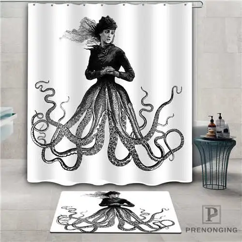 Пользовательские Cute-Octopus (1) водонепроницаемый занавеска для душа коврик дома