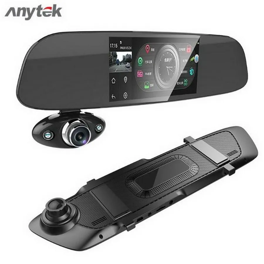 Автомобильная Dash Двойная камера " 1080 P FHD Автомобильный видеорегистратор сенсорная камера в зеркале заднего вида g-сенсор рекордер ночного видения двойной объектив Dash Cam B33