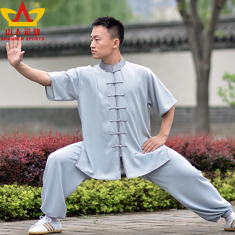 Костюм Taichi женский с коротким рукавом хлопок униформа кунг фу для тренировок в