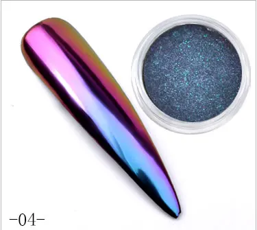 1 коробка 0,3 г Хамелеон зеркало ногтей блестит порошок DIY Nail Chrome пигмент пыли Маникюр Книги по искусству Инструменты для декорирования - Цвет: 4