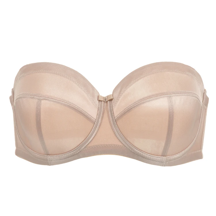 Beige03 DOBREVA, сексуальный невидимый бюстгальтер, бюстгальтер без косточек, нижнее белье для женщин, пуш-ап, бюстгальтер без бретелек, Свадебный бюстгальтер на косточках, многополосные Бюстгальтеры размера плюс - Цвет: Beige03