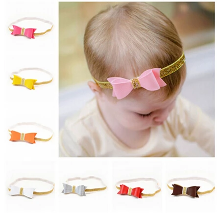 

2016 New Headband Hair Bow Hairband Girls Leather BowKnot Hair Accessories kids Girl Headbands Photographic props turban