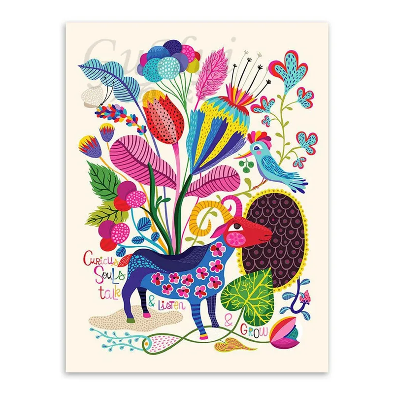 Цветная абстрактная картина овцы лося лошади животное холст без рамки диван фон