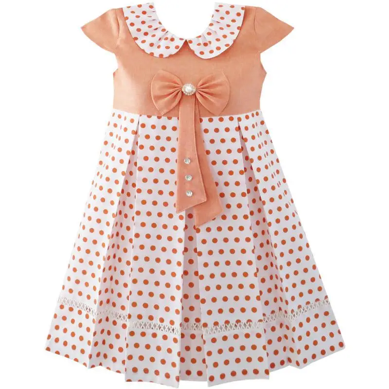 Sunny Fashion платья для девочек новогодние костюмы Полька Точка Школьная форма
