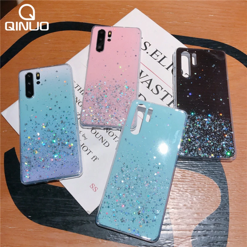 Силиконовый блестящий чехол с блестками для Huawei Mate 20 P10 P20 P30 Lite Pro P Smart honor V 10 Nova 3i 3e 4