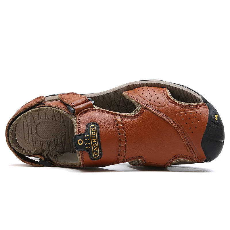 Новые мужские сандалии Мужская обувь из натуральной кожи Летняя Chaussure Homme кожаные