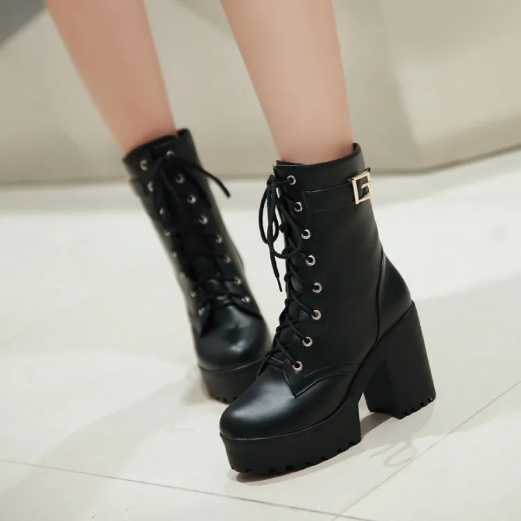 Новые Брендовые женские Ботинки Martin на квадратном каблуке ботильоны с пряжкой