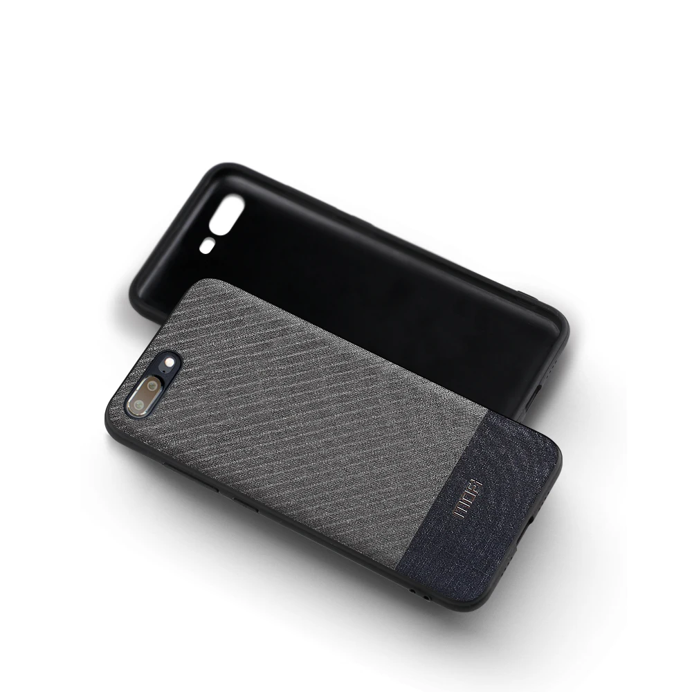 Oneplus 5 Case Mofi Oneplus 5T Case Cover Dark Color Gentleman Business Style Handcraft Fabric Cloth One Plus 5 5T Cross Grain