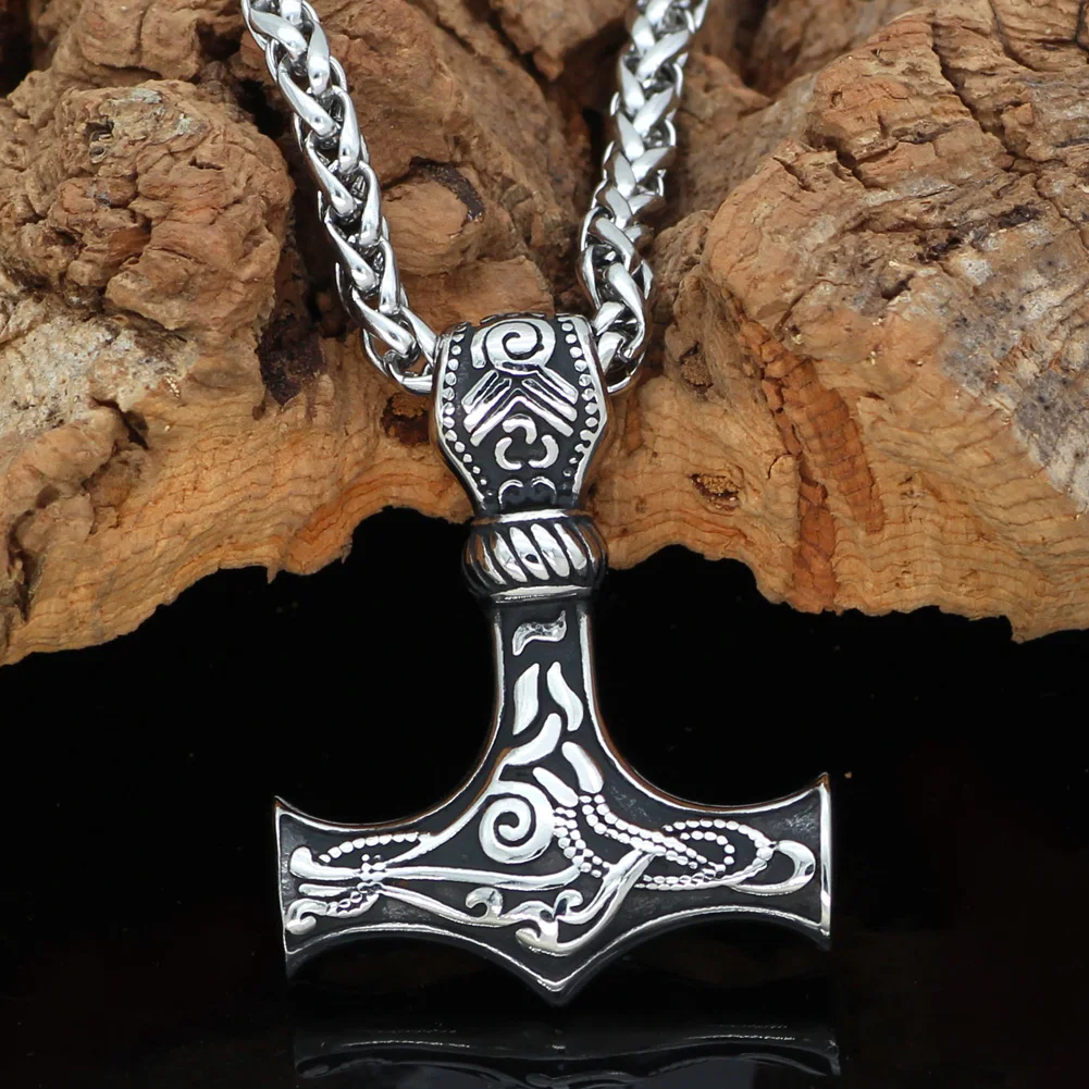 Скандинавский Викинг Mjolnir ожерелье молоток Тора из нержавеющей стали для мужчин