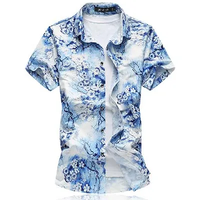 3704 LONMMY плюс Размер 7XL мужские s платья рубашки мерсеризованный хлопок camisa рубашка мужская, с коротким рукавом модная мужская рубашка лето - Цвет: 3704
