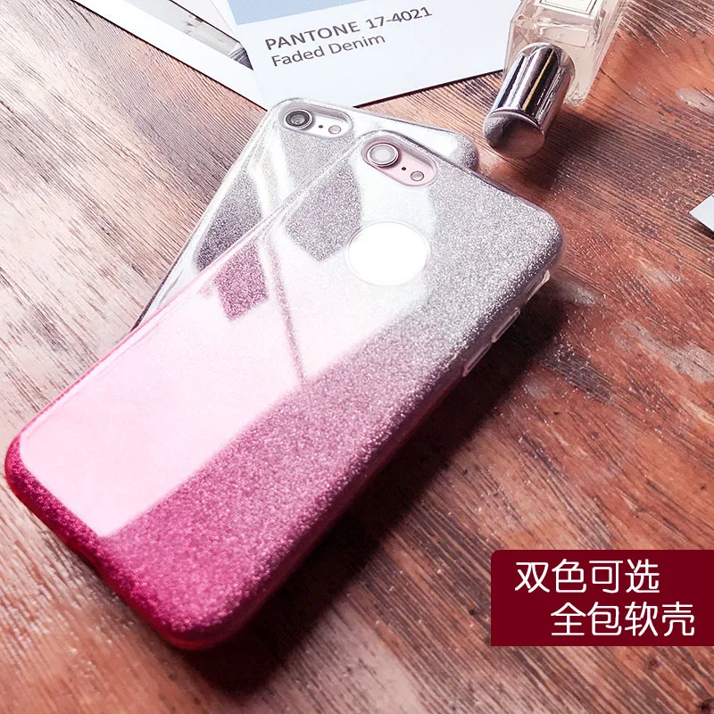 Яркий блестящий чехол для iphone X XR XS MAX 10 мягкий ТПУ с постепенным изменением цвета 7
