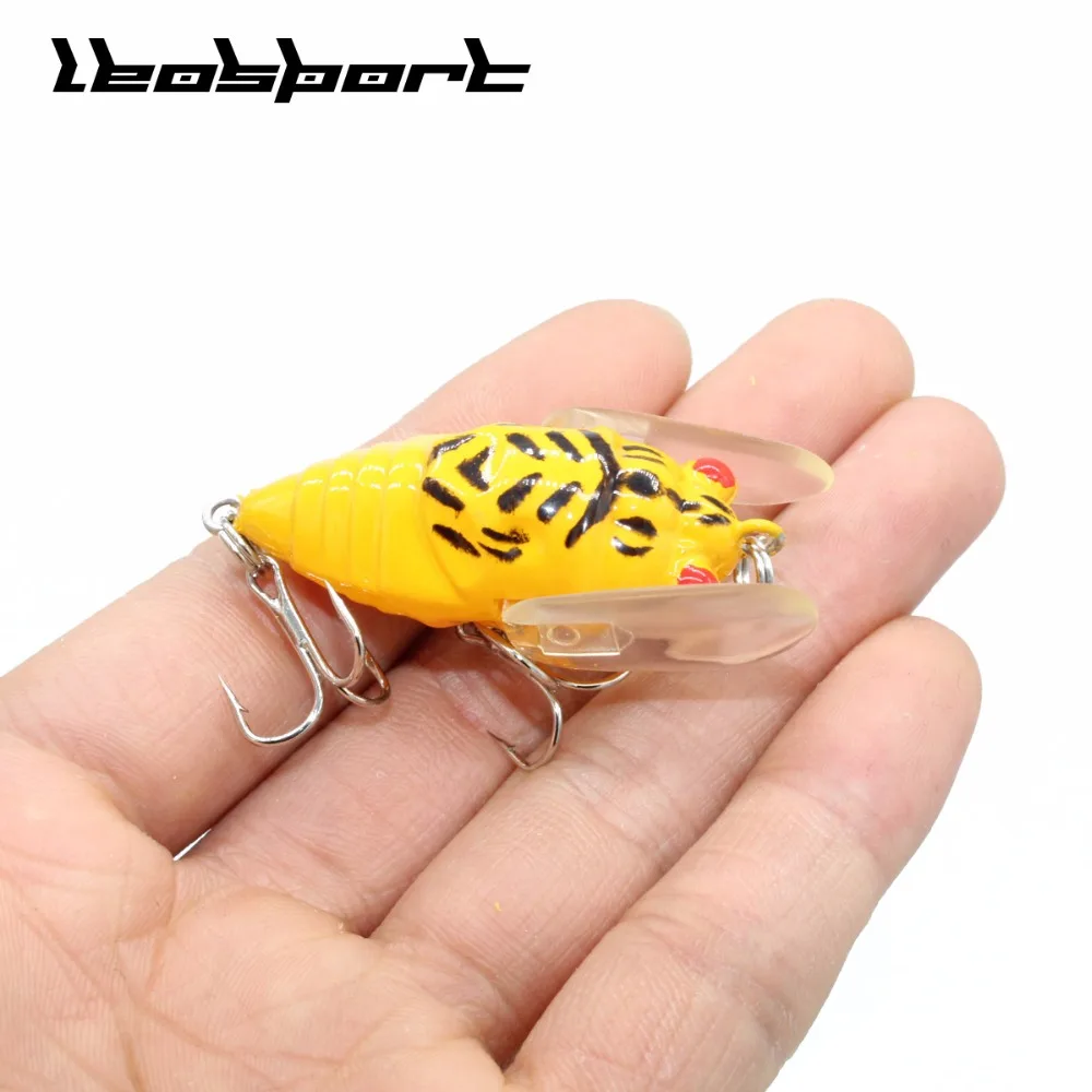Твердые приманки плавающие Topwater насекомые Cicada 5 см 6 г Крючки искусственные