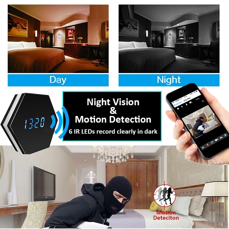 HD 1080P мини камера часы Wifi умные зеркальные IP ночного видения двухстороннее аудио