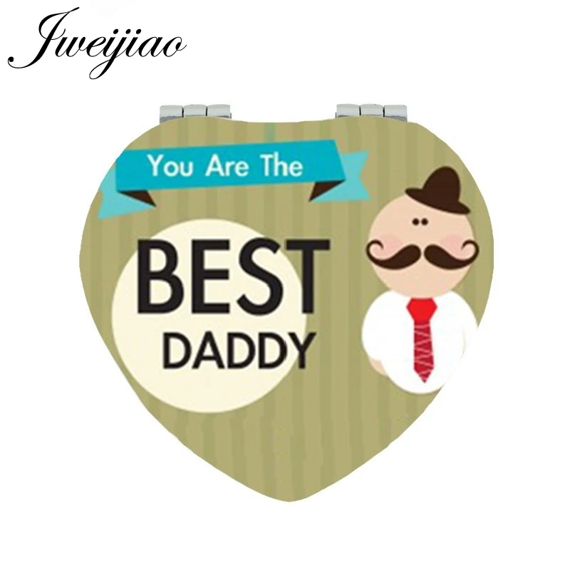 JWEIJIAO SUPER PAPA YOU ARE THE BEST DAD двустороннее компактное зеркало в форме сердца