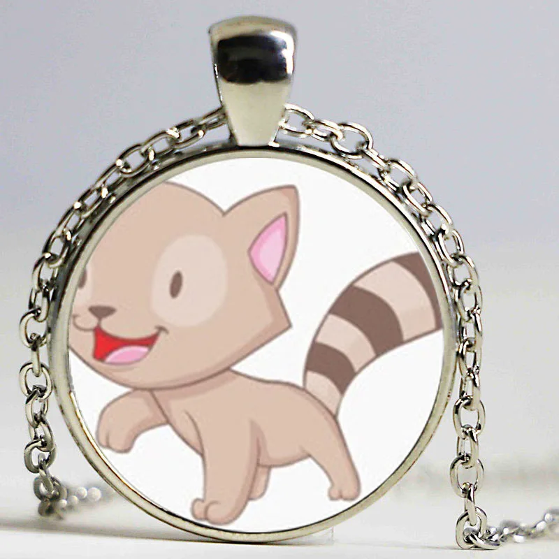 Оптовая продажа ожерелье с кулоном из енота ювелирные изделия животным рисунком