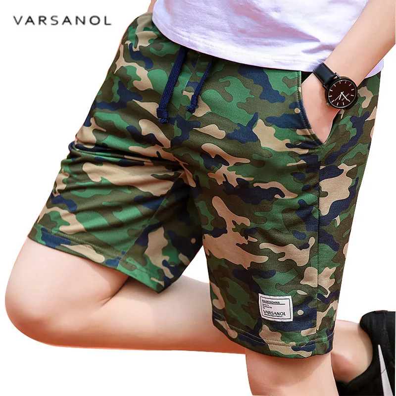 

Camouflage Shorts Mens Military Style Casual Shorts Men's Summer Beach Shorts New Fashion Streetwear Elastic Waist Cotton Shorts