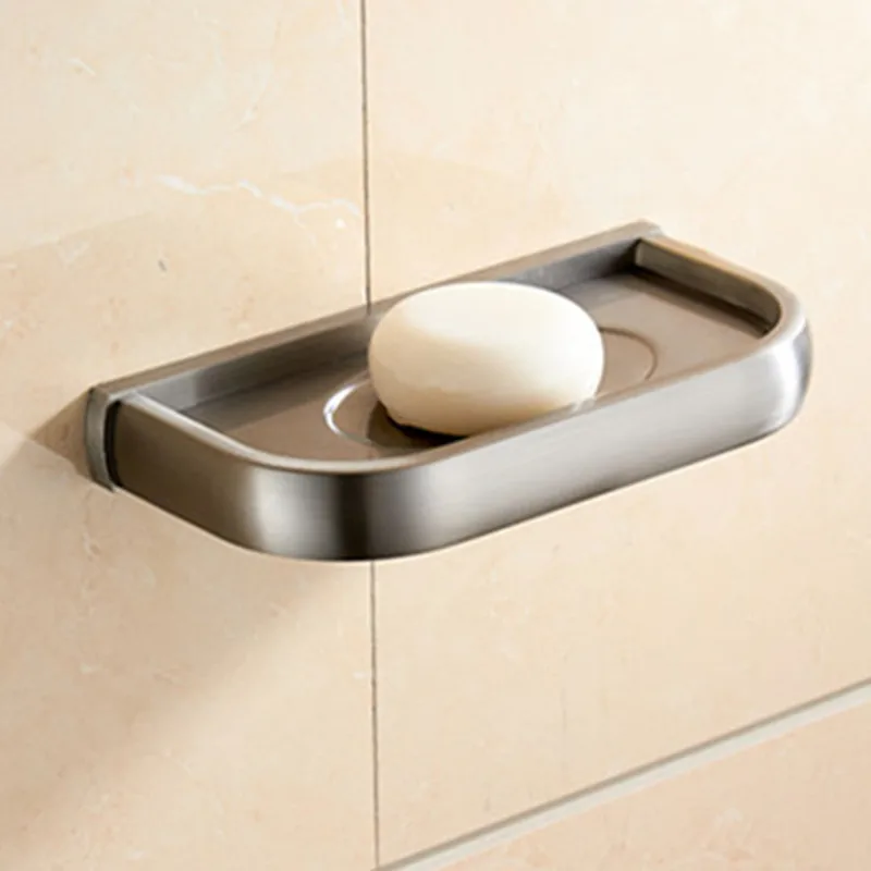 Soap Dishes LIUYUE аксессуары для ванной, наборы из матового никеля, медные Вешалки для полотенец, рулонные бумажные крючки, мыльницы, наборы из 3 предметов, аксессуары для ванной комнаты - Цвет: Soap Dishes