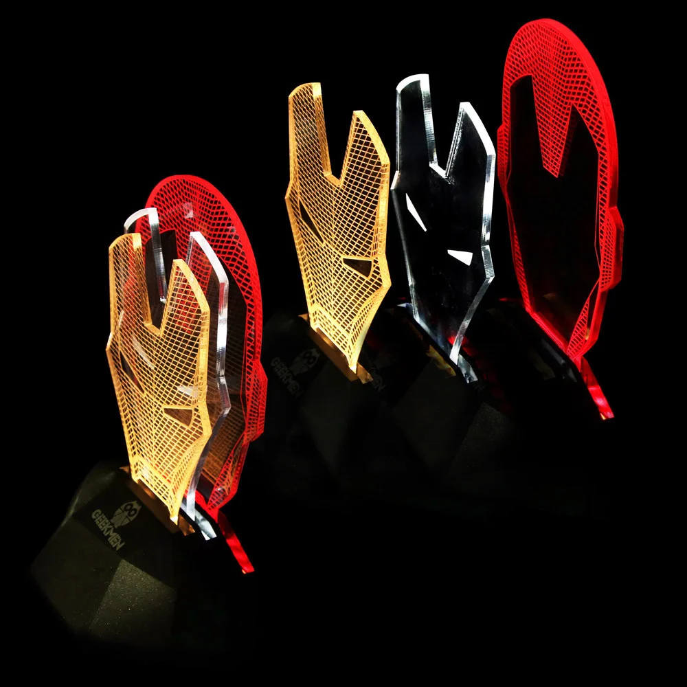 Вечнозеленая версия вертикальный 3d светильник капитана США USB Сенсорный Стерео