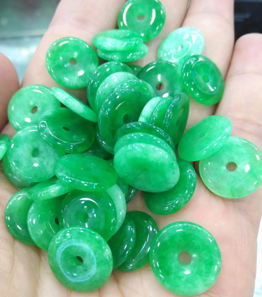 

5pcs Violet Purple Pink Jade Pendant Chinese Jade Round Disc Donut "Pi" Pendant 30mm(1.2")--more color select