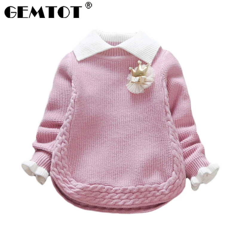 Свитер GEMTOT для младенцев на осень и зиму новый модный теплый хлопковый топ с