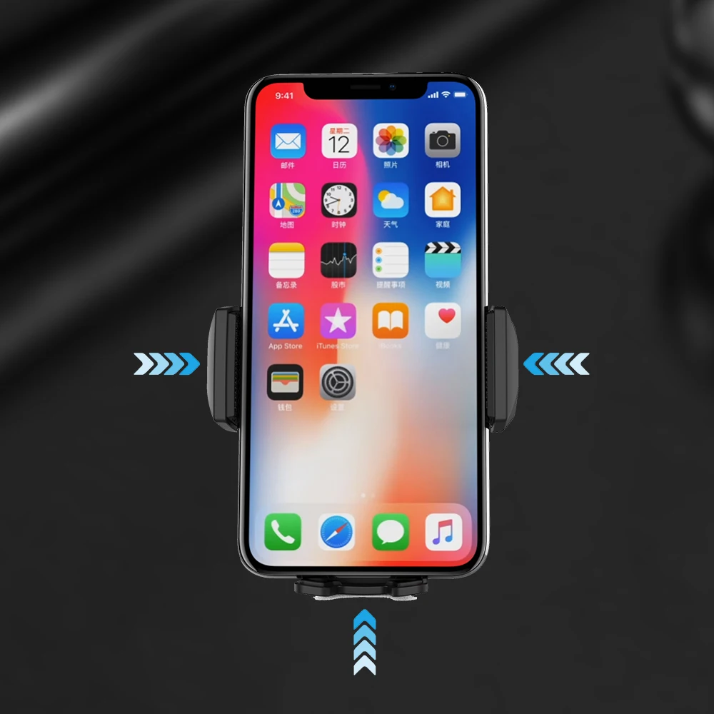 Фото NTONPOWER Qi автомобильное беспроводное зарядное устройство для iPhone 8/X/Xs быстрая Беспроводная зарядка для Samsung S9 S10 xiaomi автомобильное зарядное ус... №3