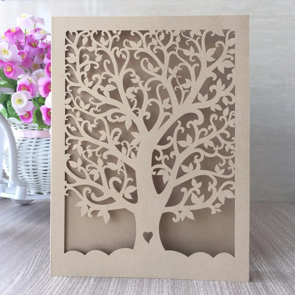 

30pcs Love Theme Tree Design Marriage Party Birthday Invitation card Engagement Wedding Invitations Cards Greeting Card Postcard
