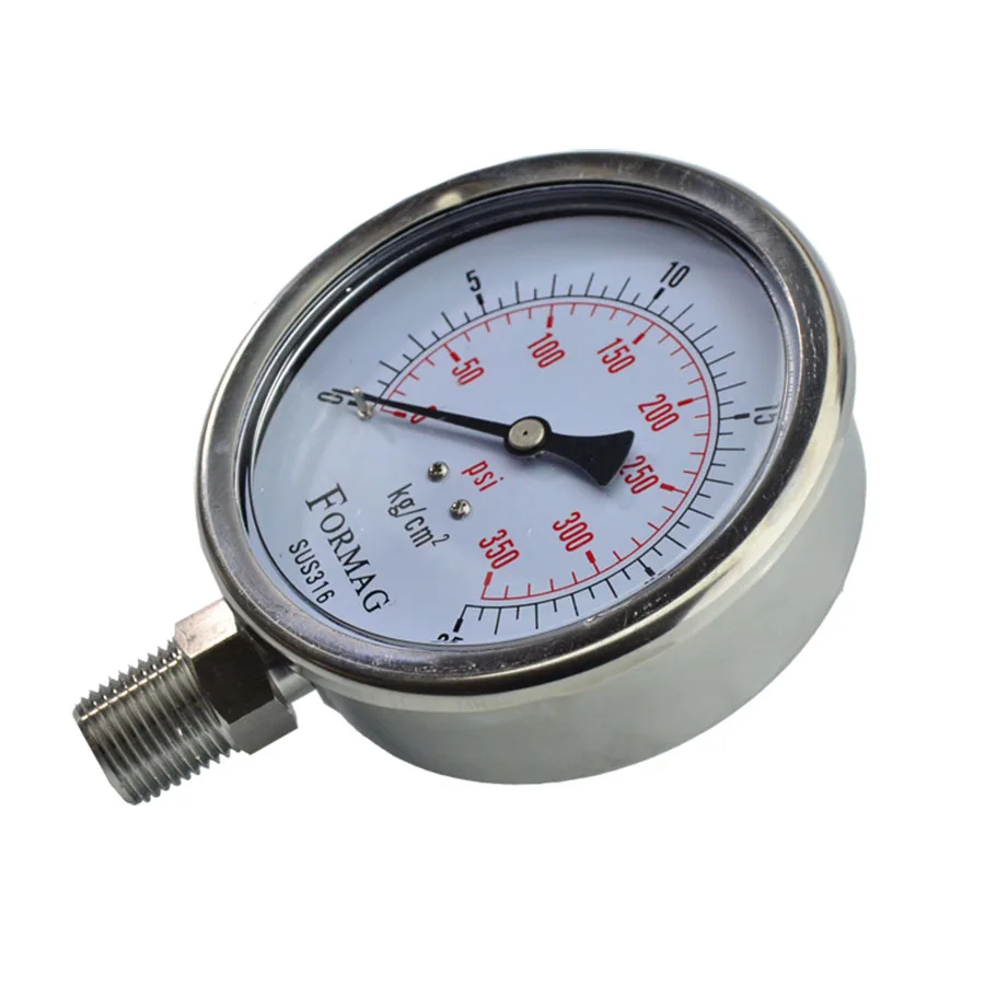Манометр из нержавеющей стали для заполнения жидкостью 0 100 PSI ~ 1/4 бар NPT 2 5 резьба