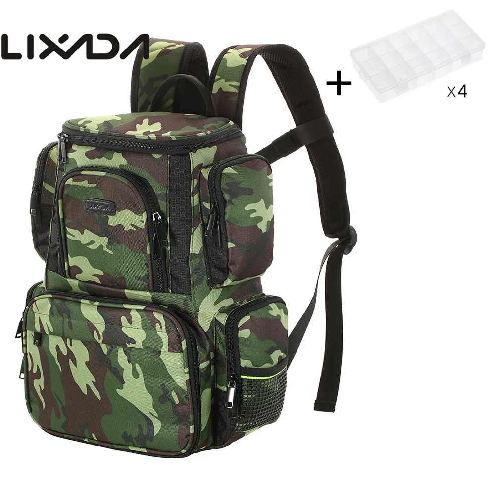 Lixada 4 коробка для рыболовных снастей сумка катушек приманки рюкзак водостойкая