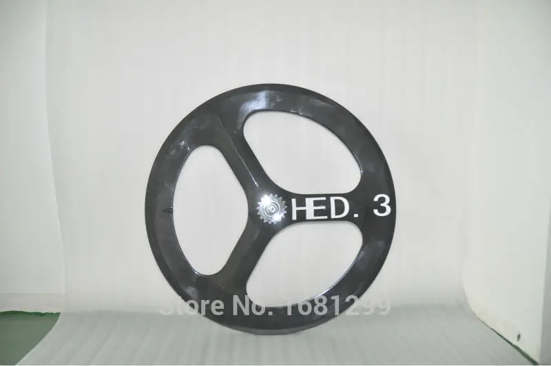 1Pcs New 700C 3 spokes and clincher rim integrated Road Track Fixed Gear bicycle 3K UD 12K full carbon bike wheelsets Free ship | Спорт и