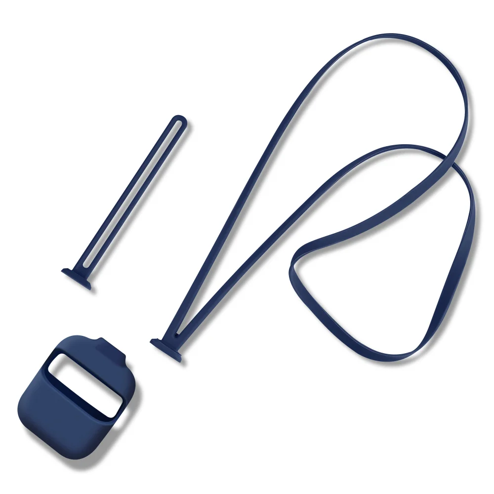 Dark Blue Силиконовый ремешок защитный чехол для AirPods чехол для переноски Earpods для хранения AirPods зарядное устройство кожа противоударный водонепроницаемый - Цвет: Dark Blue